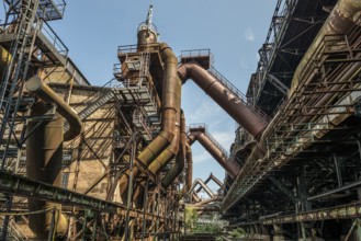 Former steelworks, Völklingen Ironworks, UNESCO World Heritage Site, Völklingen, Saarland, Germany,