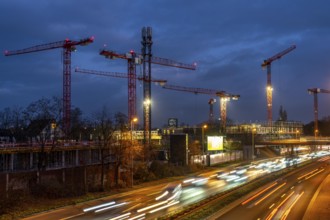 Major construction site in Düsseldorf, on the B8, Danziger Straße, construction of a residential