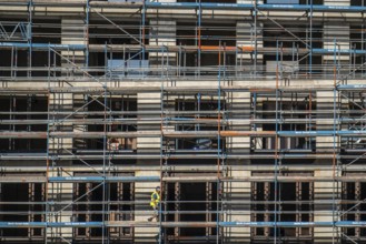 Construction site, at the Cologne Trade Fair Centre, new construction of a high-rise office