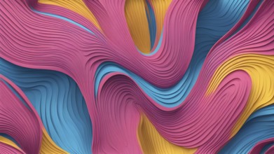 Seamless abstract pattern of vector fluid curved lines creating a dynamic ripple effect in vibrant