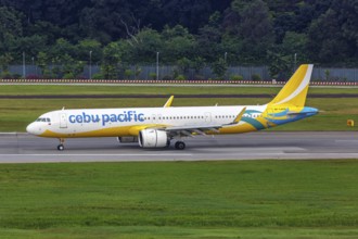 A Cebu Pacific Airbus A321neo aircraft with registration RP-C4125 at Changi Airport, Singapore,