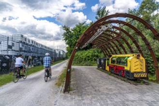 The König-Ludwig-Trasse in Recklinghausen, cycle and footpath on a former railway line between