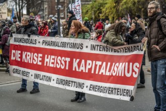 Demo by the group North Rhine-Westphalia Erwacht, a mixture of anti-vaccination activists, lateral