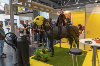 Rescue equipment for large animals, such as this horse, Interschutz 2022 trade fair in Hanover, the