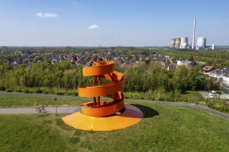 Sculpture Haldenzeichen, observation tower, Franz slag heap, part of the Lippepark in Hamm, 5 slag