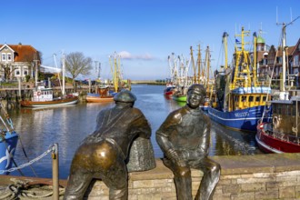 Cutter harbour Neuharlingersiel, Lower Saxony, Germany, Europe