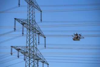 Construction of a new line route, 380 KV extra-high-voltage line between Osterath and Gohr, near