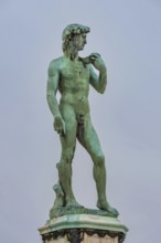 Statue of David in Piazza Michelangelo, travel, tourism, sculpture, history, culture, Florence,