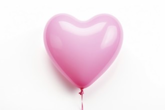 Pink heart shaped party balloon on white background. KI generiert, generiert AI generated