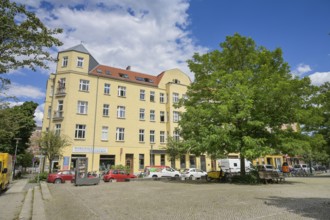 Residential buildings, Tuchollaplatz, Kaskelkiez, Victoriastadt, Lichtenberg, Berlin, Germany,