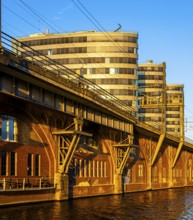 Evening sun, high-rise buildings of the BVG customer centre on Holzmarktstraße,