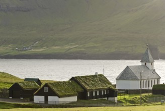 Church of Vidareidi, Vidoy Island, Viðareiði, Viðoy Island, Faroe Islands, Denmark, Europe