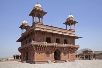 The Ibadat Khanna, Diwan-i-Khas, Hall of Private Audience at Fatehpur Sikri in Uttar Pradesh,