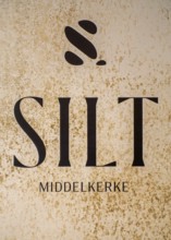 Close-up of SILT Middelkerke logo in the venue building housing casino, hotel and restaurant in