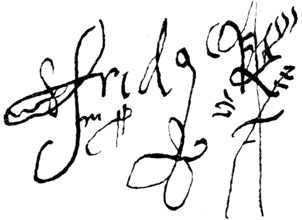 Facsimile, signature of Luther's supporter Frederick, brother of Elector John of Saxony, historical