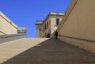 Flight of steps in City Gate redevelopment designed by Renzo Piano, Valletta, Malta, Europe