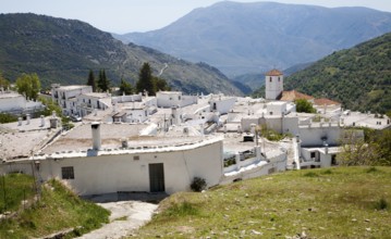 Houses in the village of Capileira, High Alpujarras, Sierra Nevada, Granada province, Spain, Europe