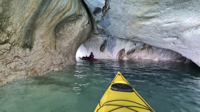 Capillas de Marmol in Lago General Carrera in Patagonia on the Carretera austral, Patagonia, Chile,