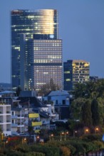 Skyline Bonn on the Rhine, in front the UNFCCC Secretariat of the Framework Convention on Climate