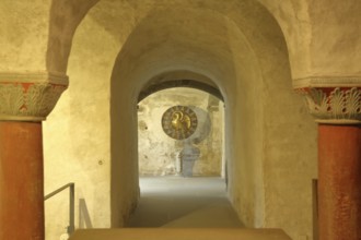 Crypt with gold disc, Minster of Our Lady, golden, treasure, eagle figure, metal disc, Constance,