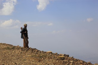 In the highlands of Abyssinia, in the Semien Mountains, landscape in the Semien Mountains National