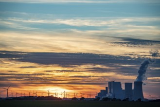 The RWE lignite-fired power plant Neurath, near Grevenbroich, largest German coal-fired power