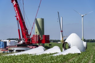 Repowering of a wind farm near Issum, 9 older wind turbines from the manufacturer Enercon (model