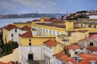 View over Alfama and the Tagus river, Portugal, Europe