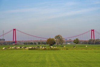 The Rhine bridge Emmerich, federal road B220, longest suspension bridge in Germany, is currently