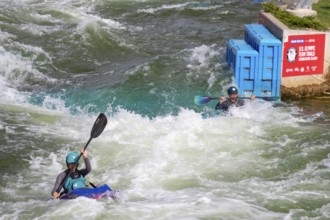 Oklahoma City, Oklahoma, Kayaking at Riversport, a center devoted to kayaking, rafting, and other