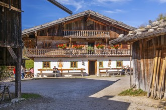 Markus Wasmeier Farm Museum in autumn, Schliersee, Mangfall mountains, Upper Bavaria, Bavaria,