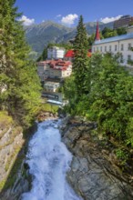 Waterfall of the Gasteiner Ache in the centre, Bad Gastein, Gastein Valley, Hohe Tauern, Pongau,