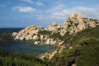 Bizarre and huge granite rocks by the sea, Spiaggia di Cala Spinosa, Capo Testa, near Santa Teresa