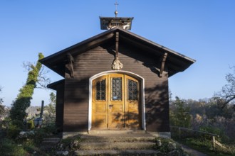 The Meinrad Chapel built in 1948 in the princely park of Inzigkofen in the upper Danube valley,