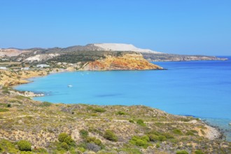 View of Milos Northern coast near Alogomandra, Milos Island, Cyclades Islands, Greece, Europe