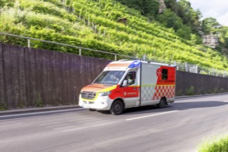 Ambulance in action, rescue service, Johanniter, Rems-Murr-Kreis, Baden-Württemberg, Germany,