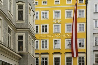 Mozart's birthplace, Getreidegasse, Salzburg, Austria, Europe