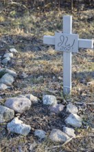 Gower, Missouri - A simple grave at Abbey of Our Lady of Ephesus, a conservative order of Catholic