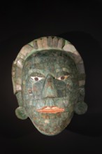 Funeral mask Yuknoom Ch'een II, Calakmul, Late Classic period, Mayan archaeological museum, Fort