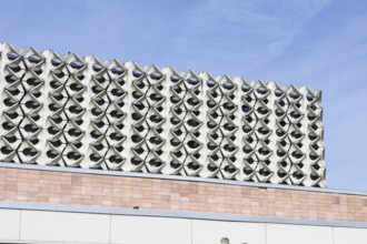 Historic façade in the style of Eastern Modernism, Chemnitz City Hall, Saxony, Germany, Europe