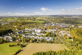 Aerial view of Annaberg with St Annen church, Annaberg-Buchholz, Saxony, Germany, Europe