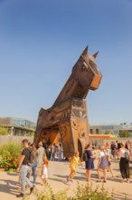 Trojan horse, accessible for children, during Cavalluna summer camp, at SHOWPALAST MÜNCHEN, the