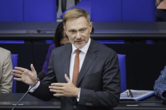 Christian Lindner (FDP), Federal Minister of Finance, recorded during his opening statement in the