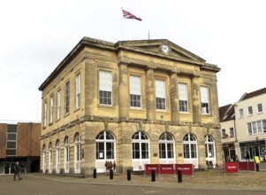 Georgian architecture of Guildhall building, Andover, Hampshire, England, UK built 1825