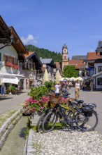 Marktstraße, Mittenwald, Werdenfelser Land, Upper Bavaria, Bavaria, Germany, Europe