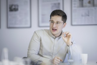 Philipp Türmer, SPD, Federal Chairman of the Jusos, recorded during an interview. Berlin, 24.01