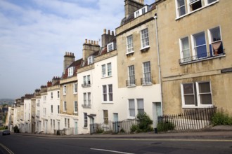 Georgian terraced houses, Morford Street, Bath, Somerset, England, UK