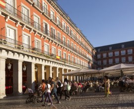 Plaza Mayor, Madrid, Spain designed 1619 Juan Gomez de Mora central square tourist attraction in