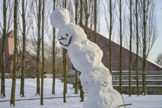 Snowman, Winter, Treptower Park, Treptow, Treptow-Köpenick, Berlin, Germany, Europe