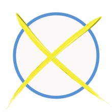 Blue/yellow voting cross